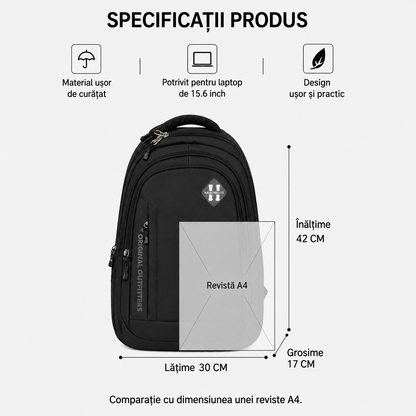 Rucsac Travel Business LANKARAN, 42x30x17 cm, Oxford,  Negru