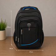 Rucsac Travel Business SHAHRISABZ, 48x33x16 cm, Oxford, Negru si Albastru
