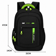 Rucsac Travel Business SHEKI, 47x32x14 cm, Oxford, Negru si Verde
