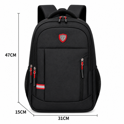 Rucsac Travel Business SUMQAYIT, 47x31x15 cm, Oxford, Negru si Rosu