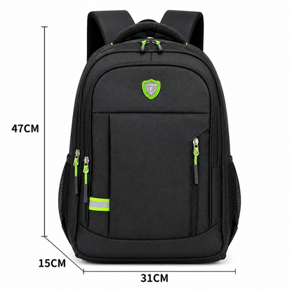 Rucsac Travel Business SUMQAYIT, 47x31x15 cm, Oxford, Negru si Verde