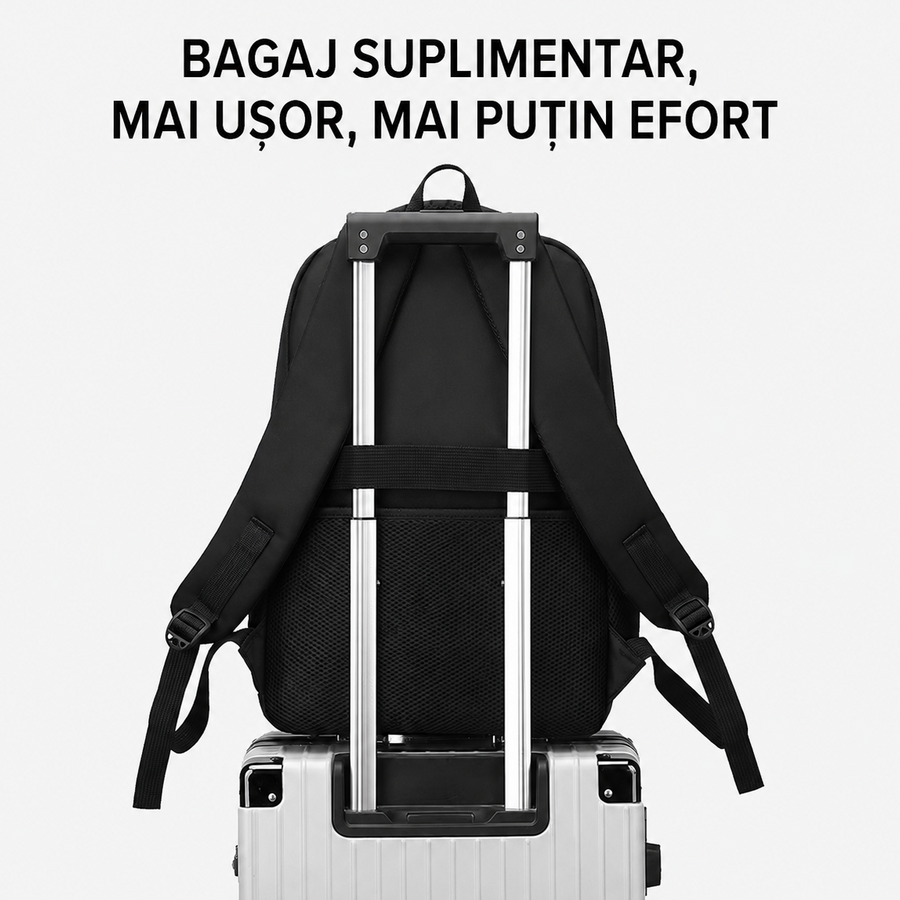Rucsac Travel Business SHEKI, 47x32x14 cm, Oxford, Negru