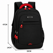 Rucsac de Scoala BOYSUN, 47x32x14 cm, Oxford, Negru si Rosu