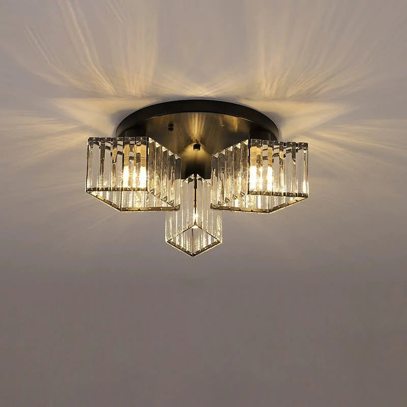 Sasha Modern Classic csillár, LC117/3BK, 3x E27, fém és kristály, fekete, lámpaernyő