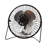 Mini ventilátor USB -kábellel, fém, fekete