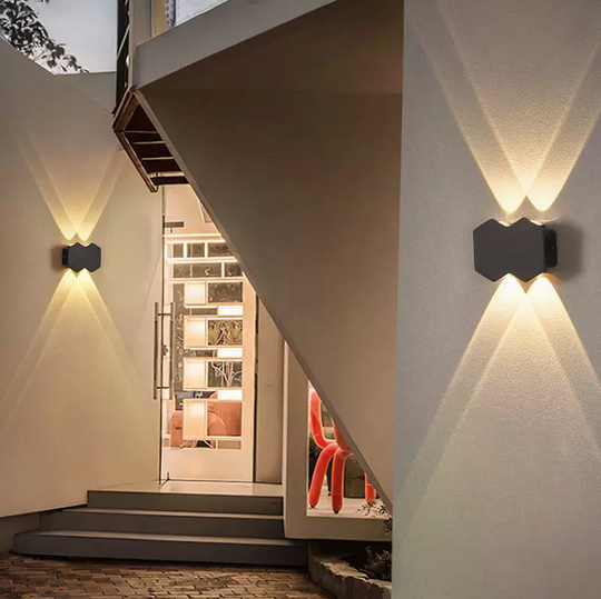 AX231 LED-es fali lámpa, külső és belső, 4 forrás, 10W, fekete, 3000K kültéri fali lámpák alapértelmezett cím Alessandro Design
