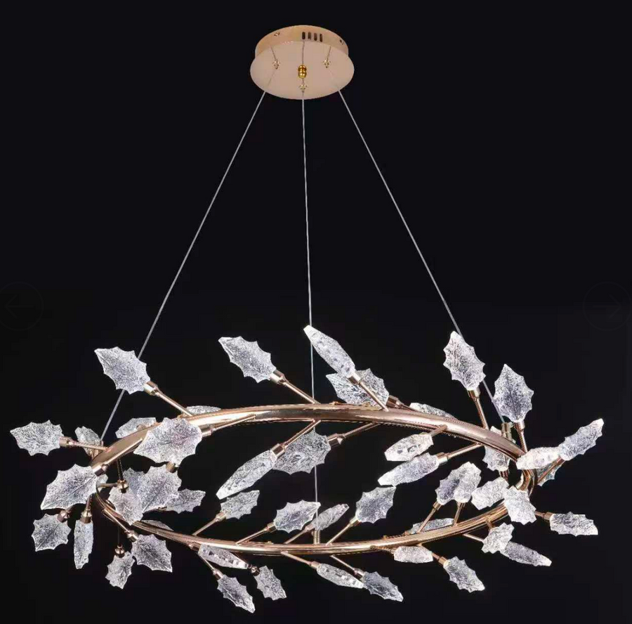 Crystal Chandelier, LED, Largo, 36W, semleges fény, 60 cm átmérőjű, arany, állítható magasság