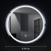 Kerek LED-es tükör, 50cm, Basic Touch