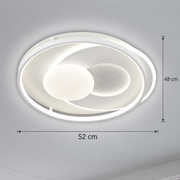 LED-es csillár távirányítóval ISTARAVSHAN, Kerek forma, 86W, Hideg/Meleg/Semleges fény, Szabályozható, Fehér