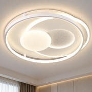 LED-es csillár távirányítóval ISTARAVSHAN, Kerek forma, 86W, Hideg/Meleg/Semleges fény, Szabályozható, Fehér