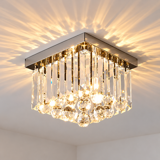 MARTINEZ Lineáris Luxe kristálycsillár, átmérő 35 cm, 4x E14, fényes króm