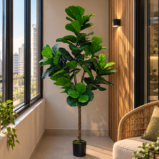 Ficus mesterséges növény, 180 cm, zöld, cserépben