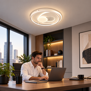 LED-es csillár távirányítóval ISTARAVSHAN, Kerek forma, 86W, Hideg/Meleg/Semleges fény, Szabályozható, Fehér