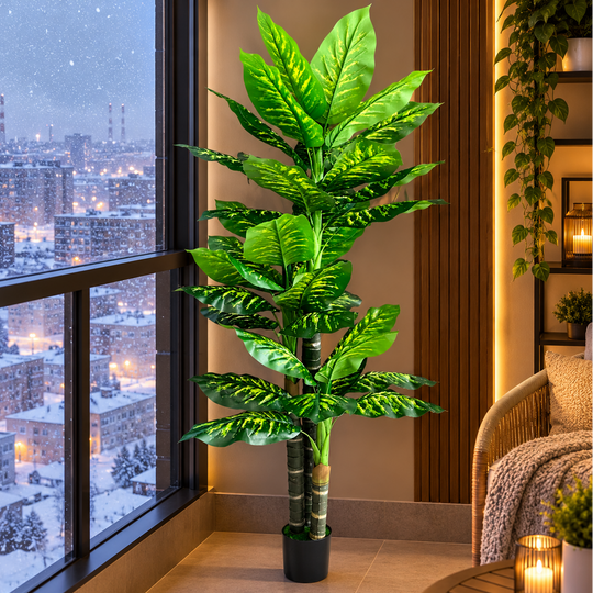 Mesterséges növénytípus Dieffenbachia, 3 szár, 190 cm, zöld
