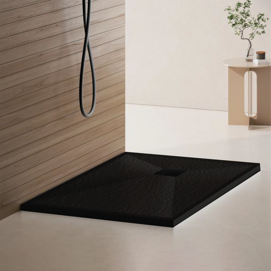 Téglalap alakú zuhanyozás 70x90 cm, vékony 3 cm, fekete
