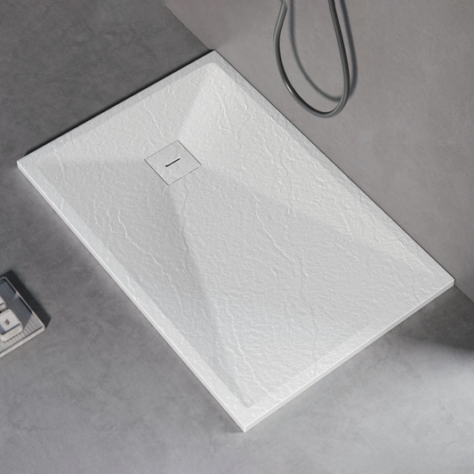 Téglalap alakú zuhany 80x100 cm, vékony 3 cm, fényes fehér