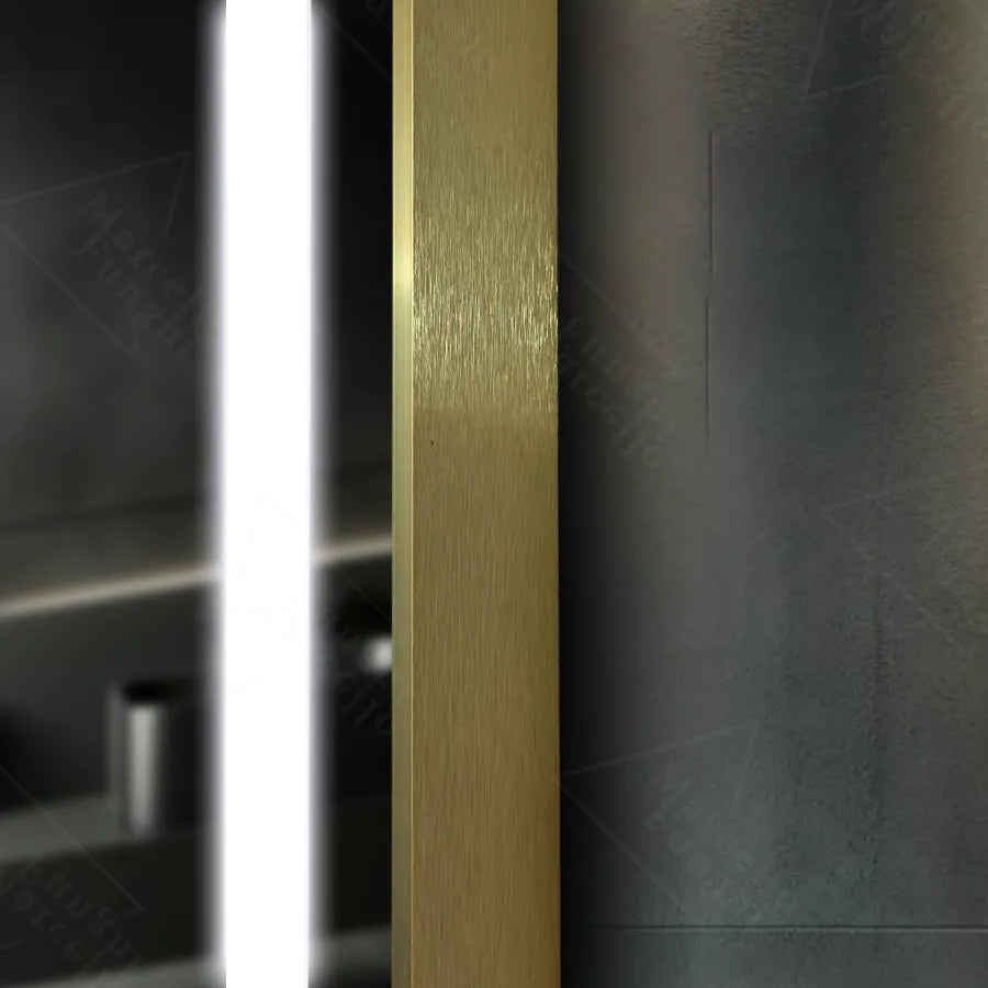 Téglalap alakú LED -tükör, 60x80 cm, Royale Gold MotionGlow Marcello, szünetrendszer, óra és hőmérő, dimálva