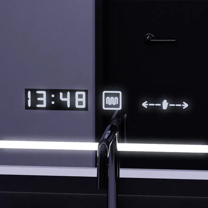 Téglalap alakú LED -tükör, 90x60 cm, egyetlen érzékelő Marcello, depoilációs rendszer, óra és hőmérő, dimálva