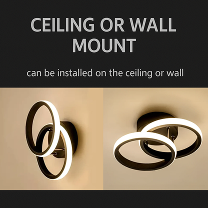 LED csillár VERTEX CIRCULA 22W, 2 kör, fém keret, hideg/meleg/semleges fény, fekete