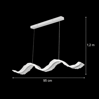 LED csillár távirányítóval, felfüggesztett AMI 63W, lineáris, hideg/meleg/semleges fény, fehér, állítható magasságú