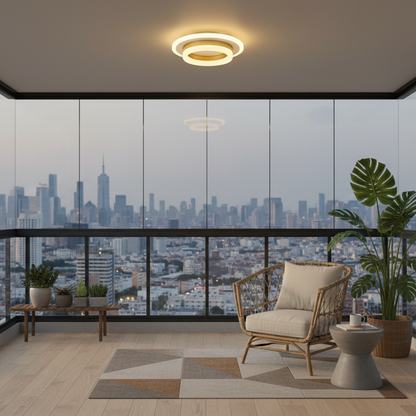 LED csillár SOLENA ROTONDA 21W, átmérő 25cm, hideg/meleg/semleges fény, aranyfehér