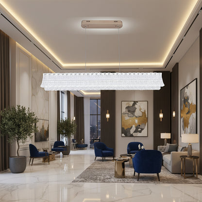 LED csillár távirányítóval, felfüggesztett TAMY 160W, lineáris, hideg/meleg/semleges fény, arany, állítható magasságú