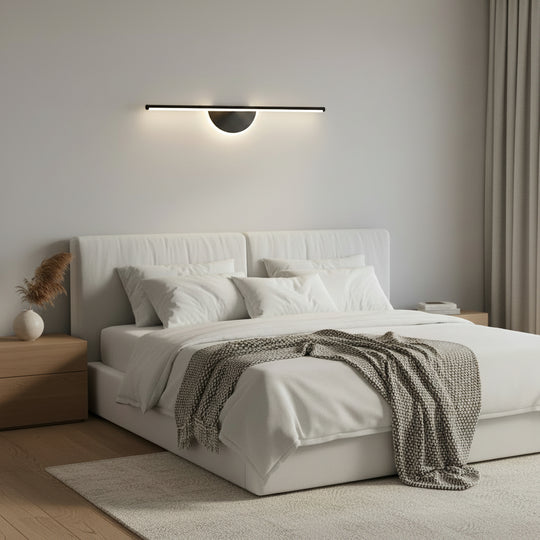 Dekoratív LED fali lámpa BARAM, 21W, 60cm, meleg / semleges / hideg fény, fekete, fém és akril