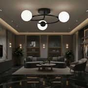 LED és kristály csillár ORBIT, 66cm, 3xE27, Globes, Fekete