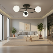 LED és kristály csillár ORBIT, 66cm, 3xE27, Globes, Fekete