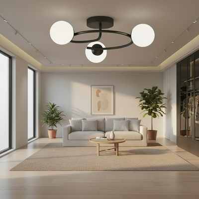 LED és kristály csillár ORBIT, 66cm, 3xE27, Globes, Fekete