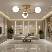 LED és kristály csillár ORBIT, 66cm, 3xE27, Globes, Gold