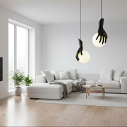 Aplica LED Decorativa MANOS, 13x120cm, 2xG9, Sticla si Resina, Negru