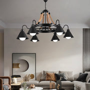 Vintage csillár Pedro kötéllel, 4 x E27 zárt fa