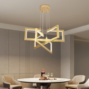 Lustra LED cu telecomanda ,Suspendata 73W, 3 Elemente, lumina Rece/Calda/Neutra, Dimabila, Inaltime Reglabila, Auriu