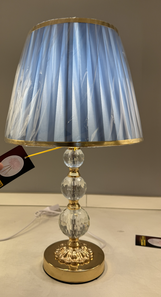 Veioza VZ213BL, 1x E27, fém és textil, kék és arany