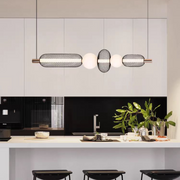 Függesztett LED csillár LM551/5BK, 28W, fény 3000/4000/6000K, fekete, állítható magasságú