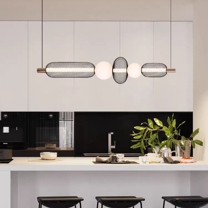 Függesztett LED csillár LM551/5BK, 28W, fény 3000/4000/6000K, fekete, állítható magasságú