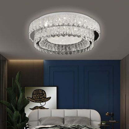 LED csillár LLC130/1CH, kristály és fém, 31 W, 1 kör, szabályozható, állítható magasságú, hideg/meleg/semleges fény, luxus világítás