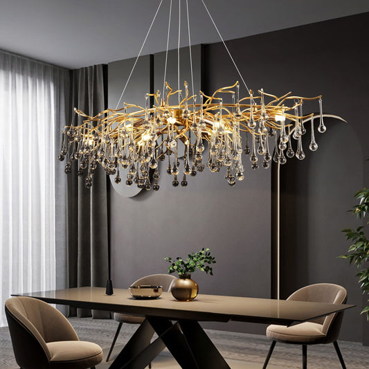 Crystal Chandelier Waltz Rhapsody, 9x G9, arany, 60 cm, állítható magasság