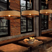 Vintage Harper csillár, 1xe27, rusztikus pajta, zsineg és fém, 150 cm, fekete