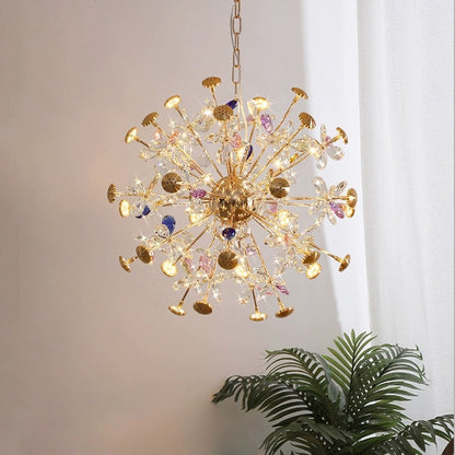 Kristály csillár CC372/500GD, 24xG4, arany és kristályok, 52 cm, állítható magasság