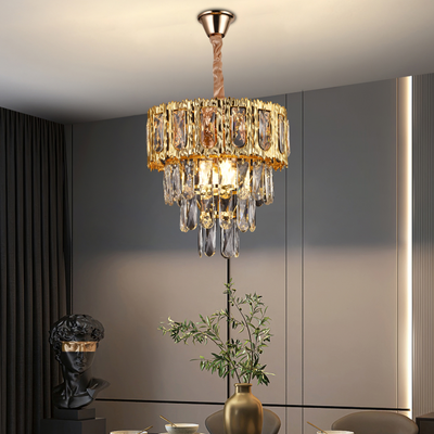 Belvedere Petito 3XE14 Crystal Chandelier, 30 cm átmérőjű, fényes arany, állítható magasság