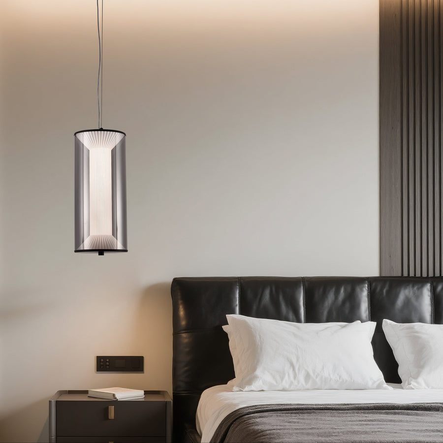 Függesztett LED csillár távirányítóval 29W, LM511/1BK, állítható magasságú, meleg/hideg/semleges fény, fehér, meta