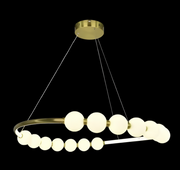 Felfüggesztett Lustra LED Acril Nova 57W távirányítóval, Beotal, 3000K/4000K/6000K, arany, fém és akril