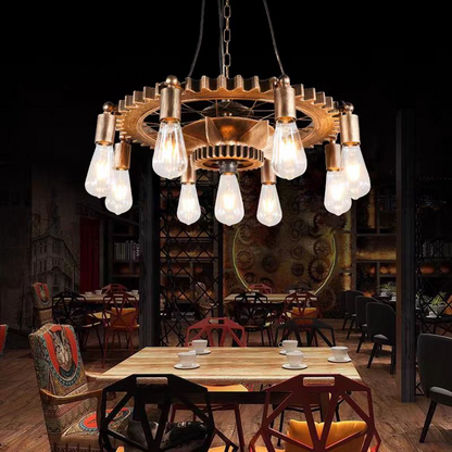 Vintage csillár Pedro kötéllel, 4 x E27 zárt fa