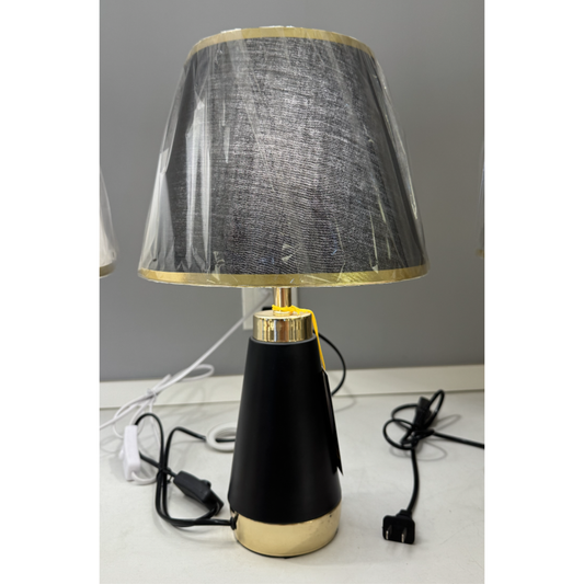 Veioza VZ210BK, 1x E27, fém és textil, fekete és arany