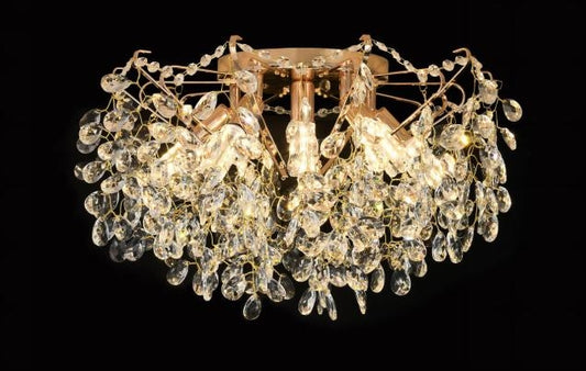 Kristály csillár CC9334/6FGD, 6x E14, átmérő 50cm, arany