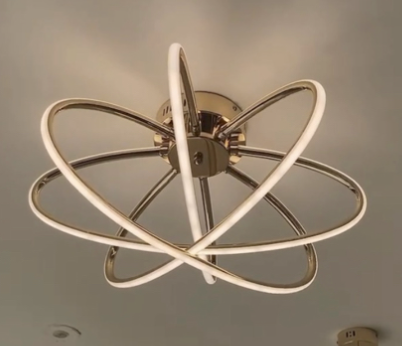 LED -csillár távirányítóval Maria, 6 elem, 63W, meleg/hideg/semleges fény, under, arany