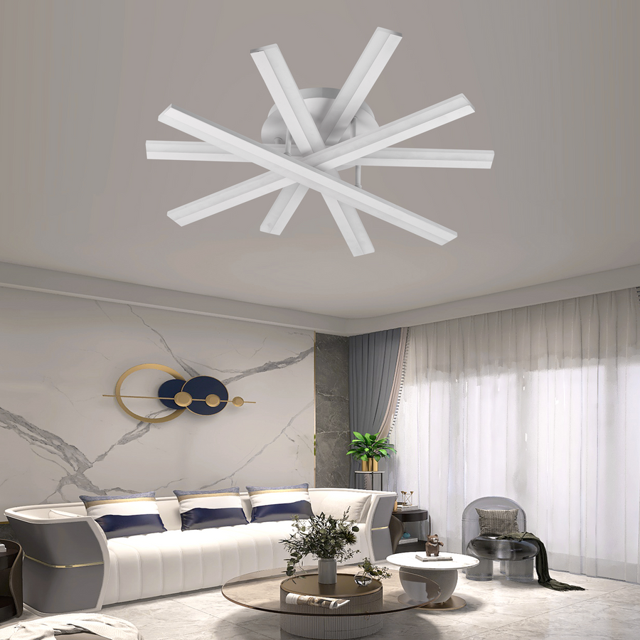 LED -csillár távirányítóval, 67W, hideg/forró/semleges fény, instabil, fehér