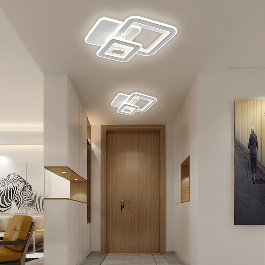 LED LED négyzet 34W, 3 négyzet, hideg/forró/semleges fény, fehér